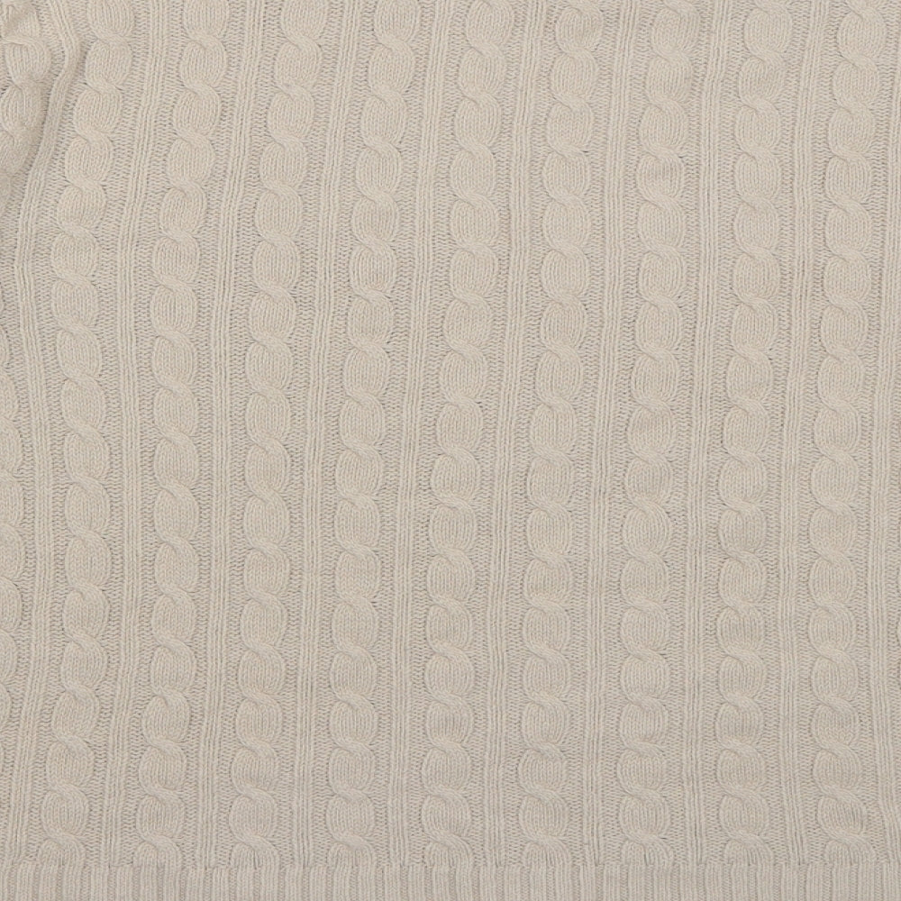 Pure & Natural Womens Beige Crew Neck Acrylic Pullover Jumper Size L