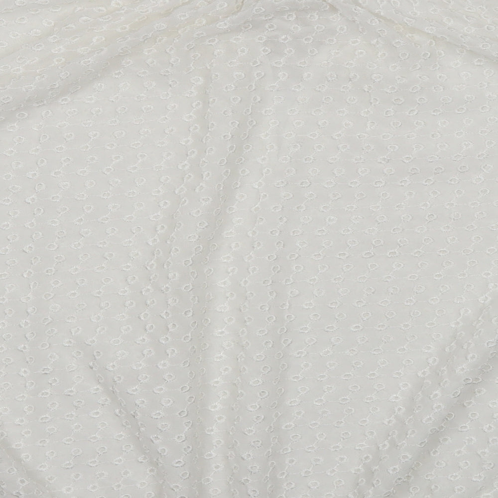 Marks and Spencer Womens Ivory Polyester Basic Blouse Size 14 Square Neck