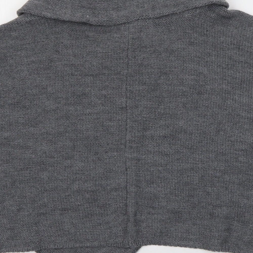 Marks & Spencer Womens Grey Roll Neck Acrylic Cardigan Jumper One Size