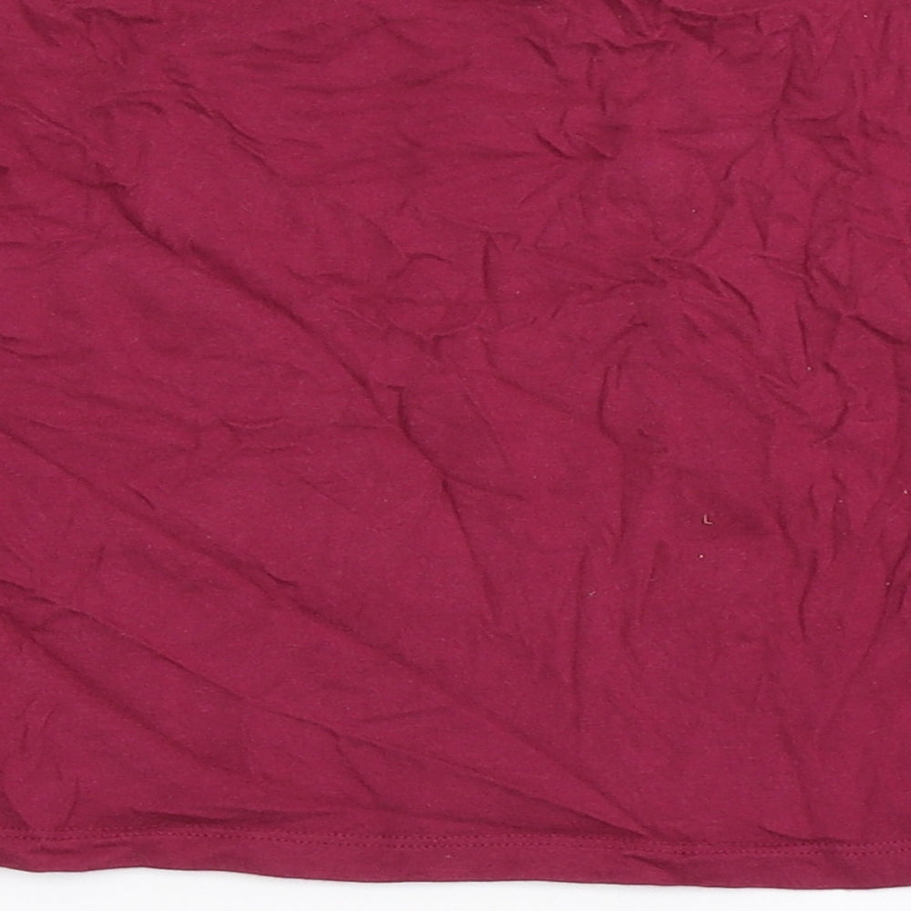 F&F Girls Red Cotton Cropped T-Shirt Size 7-8 Years Round Neck Pullover - Minnie Mouse