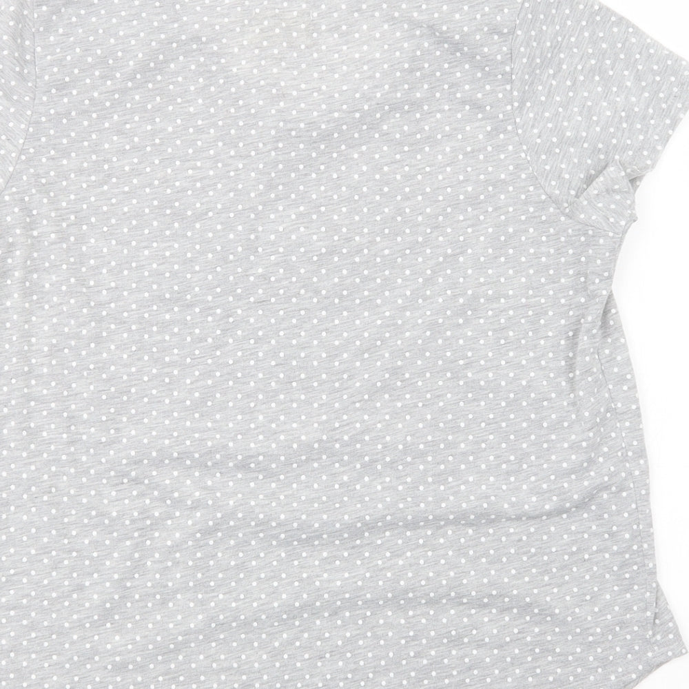 Matalan Womens Grey Polka Dot Polyester Top Pyjama Top Size S