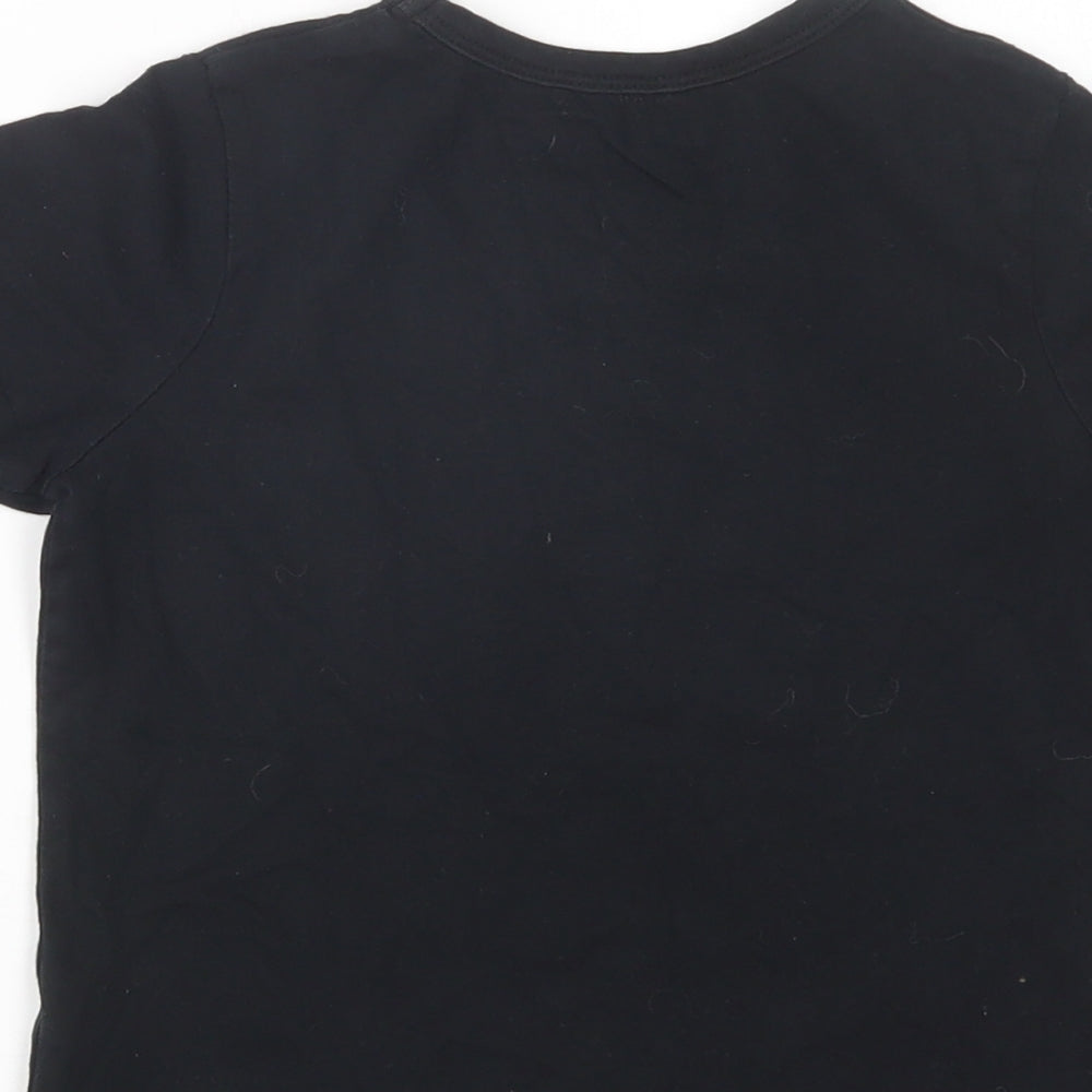 George Girls Black Cotton Pullover T-Shirt Size 3-4 Years Crew Neck Pullover - Cool Kids Club