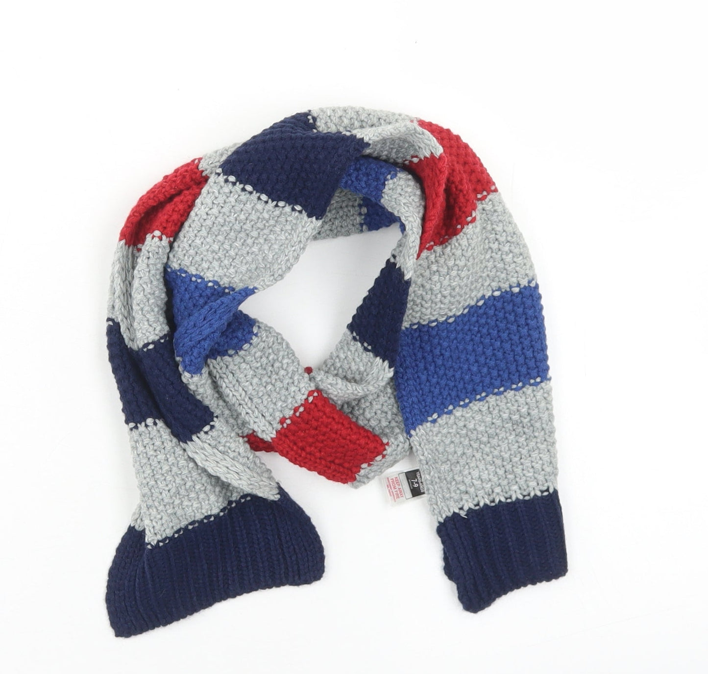 Dunnes Stores Boys Grey Striped Acrylic Scarf One Size