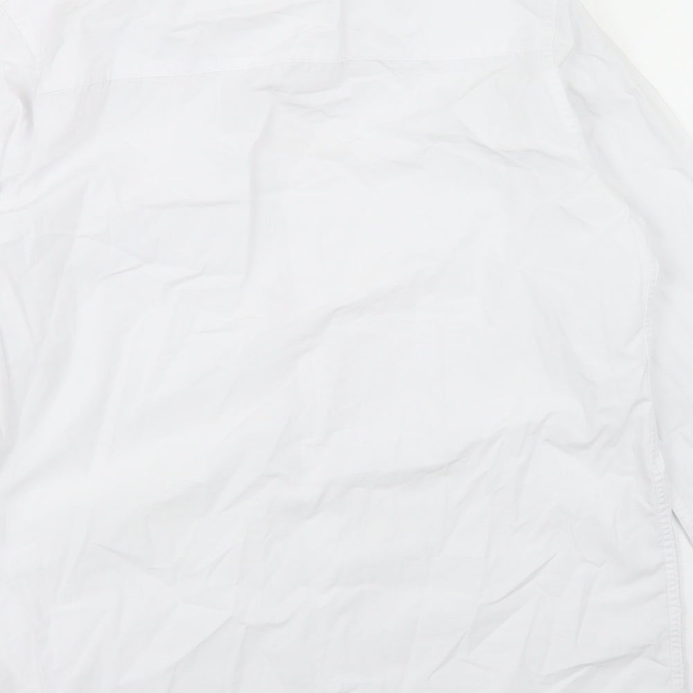 F&F Boys White Polyester Basic Button-Up Size 14-15 Years Collared Button - School Wear