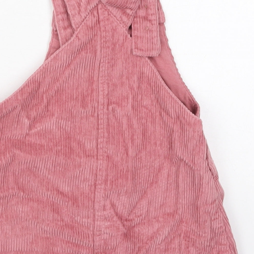 NEXT Girls Pink Cotton A-Line Size 6-9 Months Square Neck Button