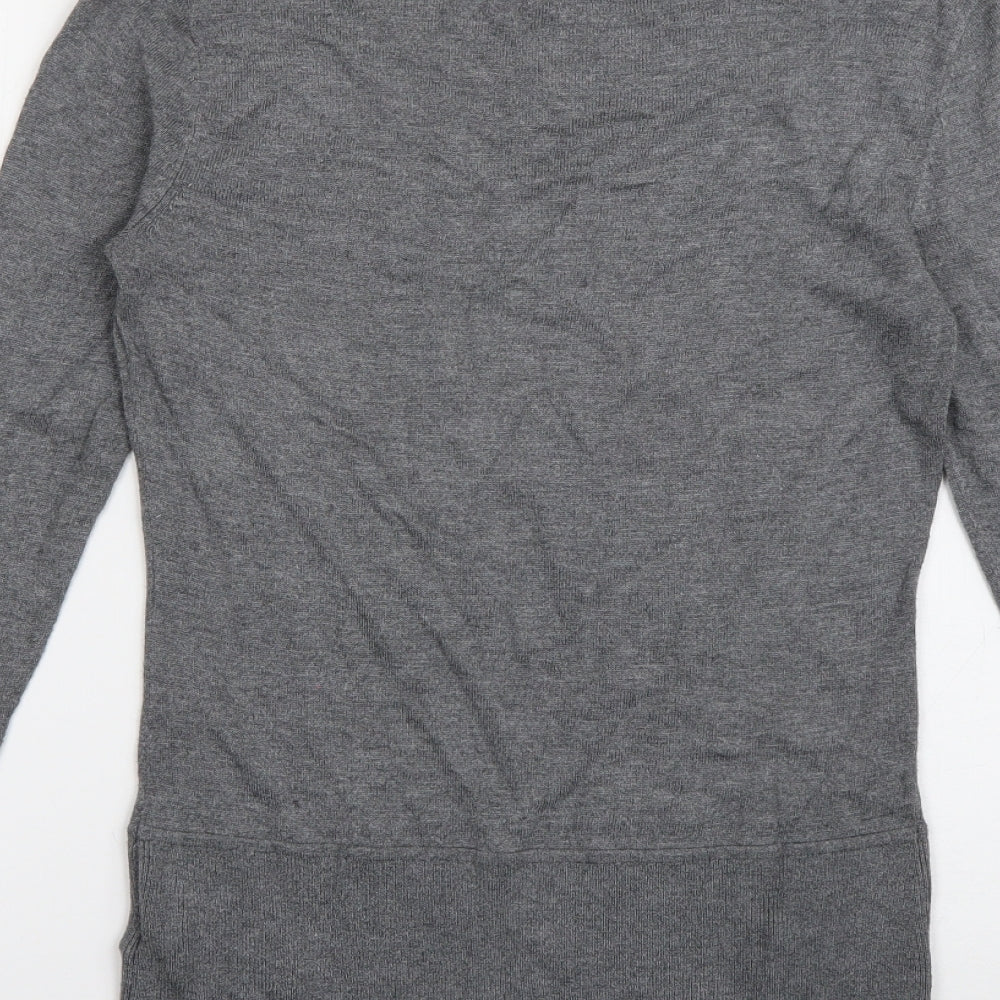 H&M Womens Grey Round Neck Polyamide Pullover Jumper Size M