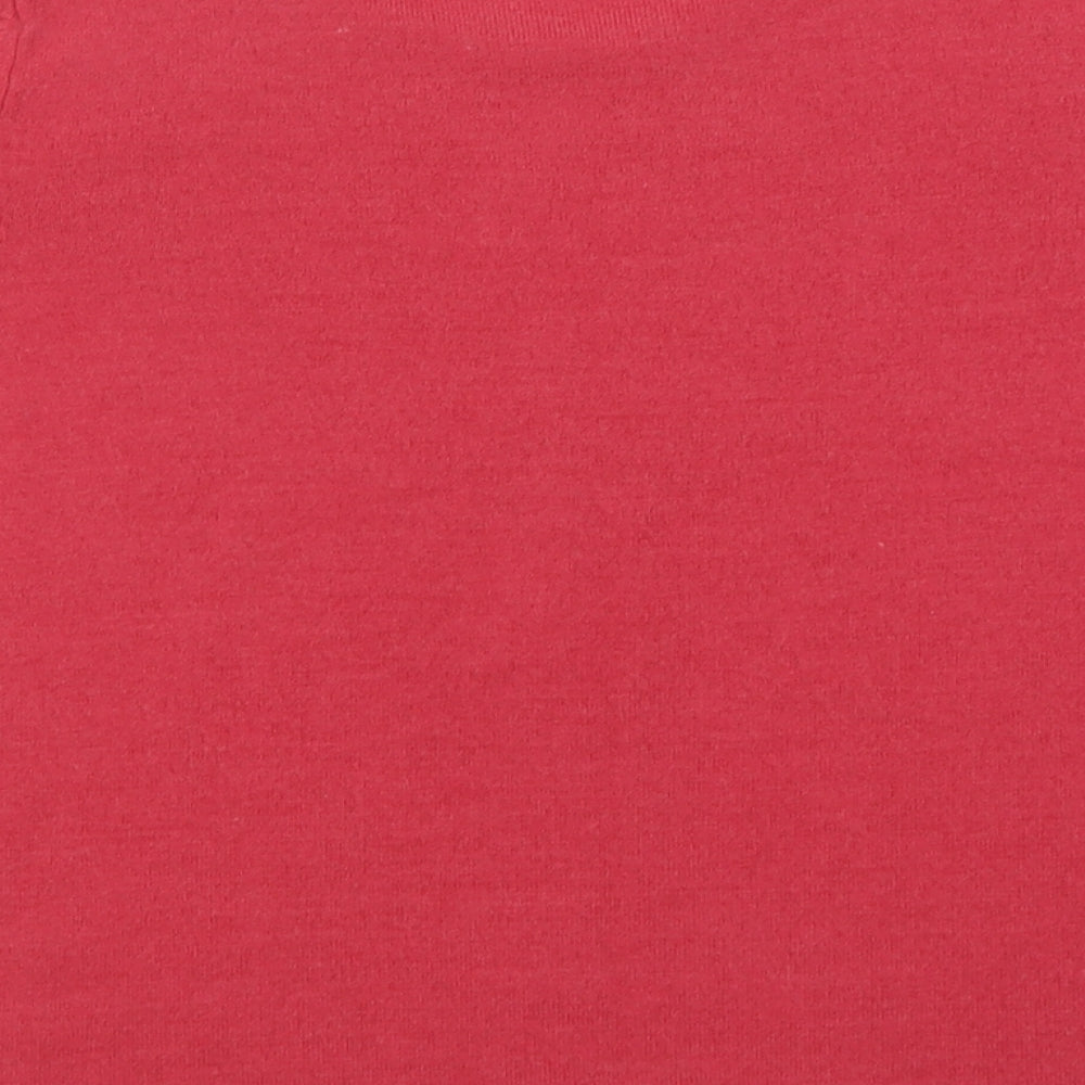 Classic Womens Pink Crew Neck Acrylic Pullover Jumper Size 16