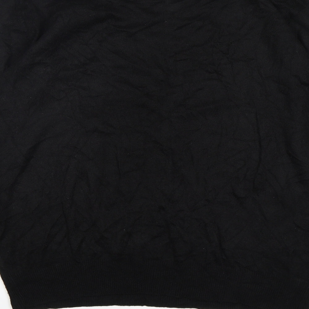 Industrialise Womens Black V-Neck Polyester Pullover Jumper Size L