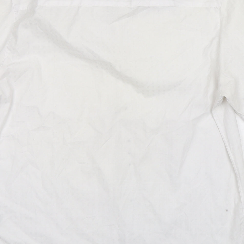 Debenhams Mens White Polyester Button-Up Size L Collared Button