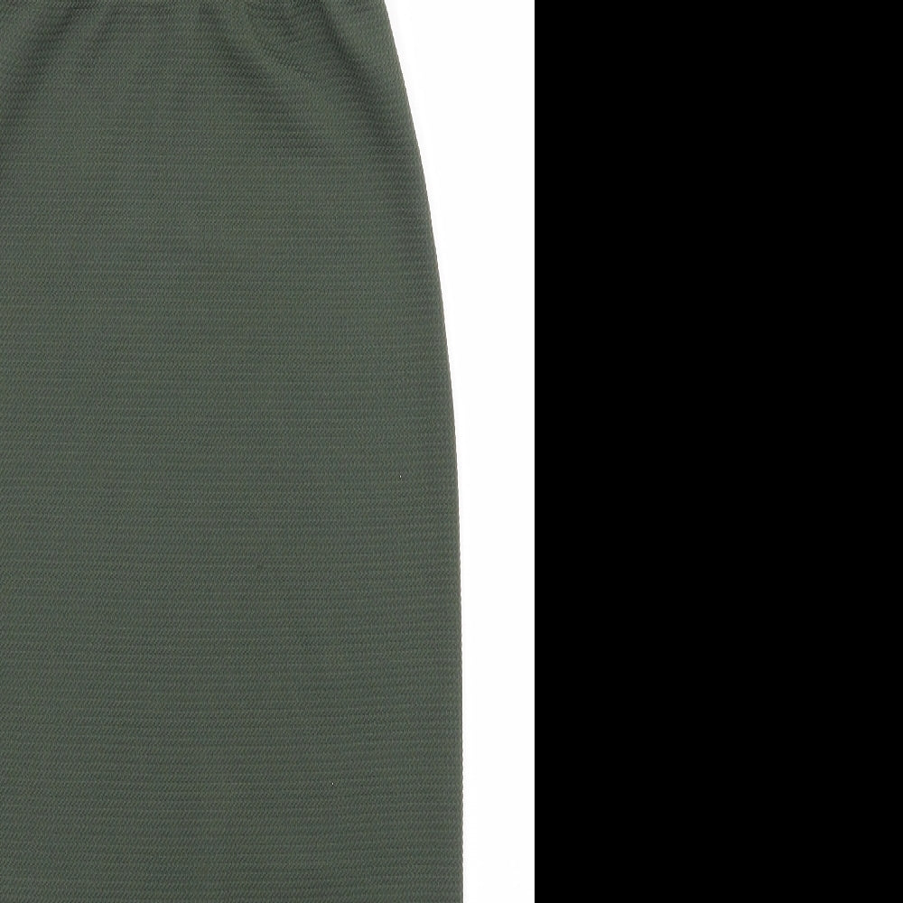 Oh My Love Womens Green Polyester Bodycon Size S Square Neck Pullover - Open back