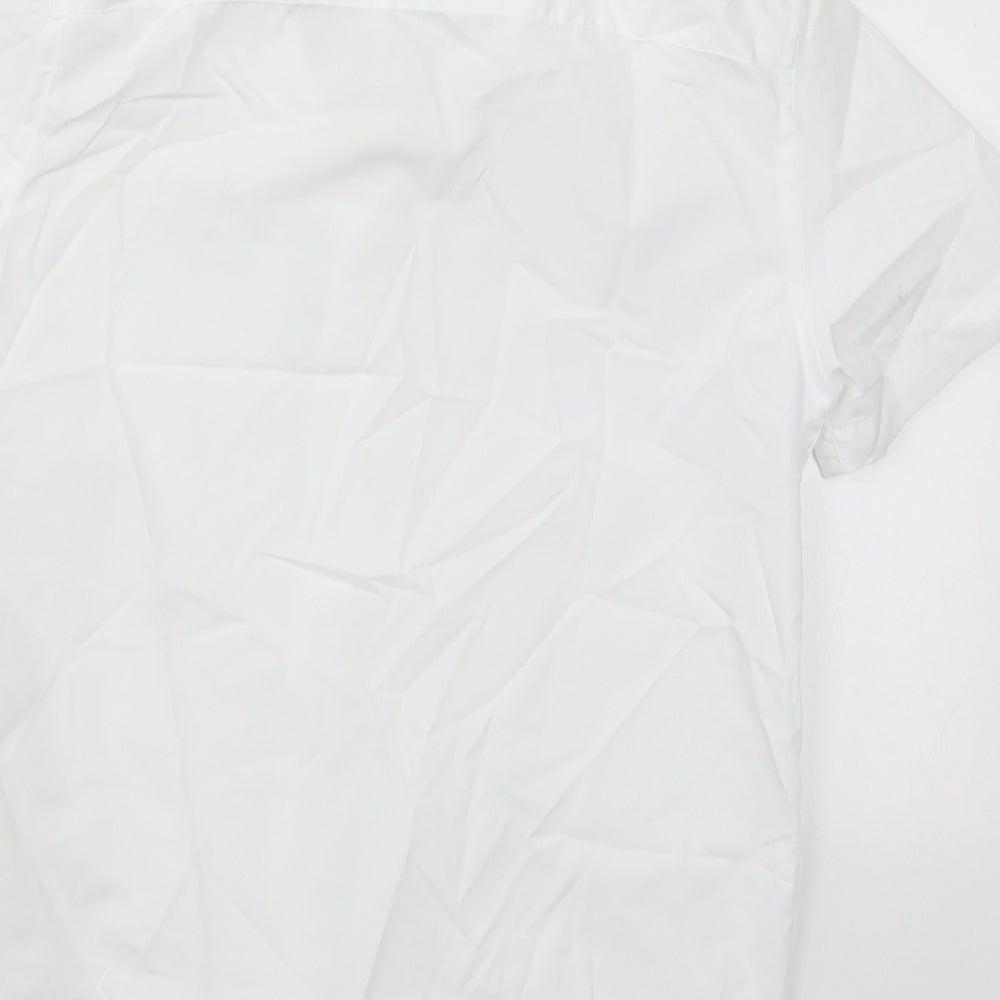 F&F Boys White Polyester Basic Button-Up Size 8-9 Years Collared Button