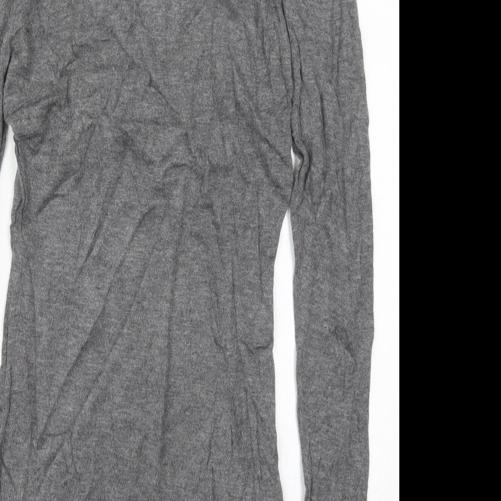 H&M Womens Grey Roll Neck Viscose Pullover Jumper Size XS