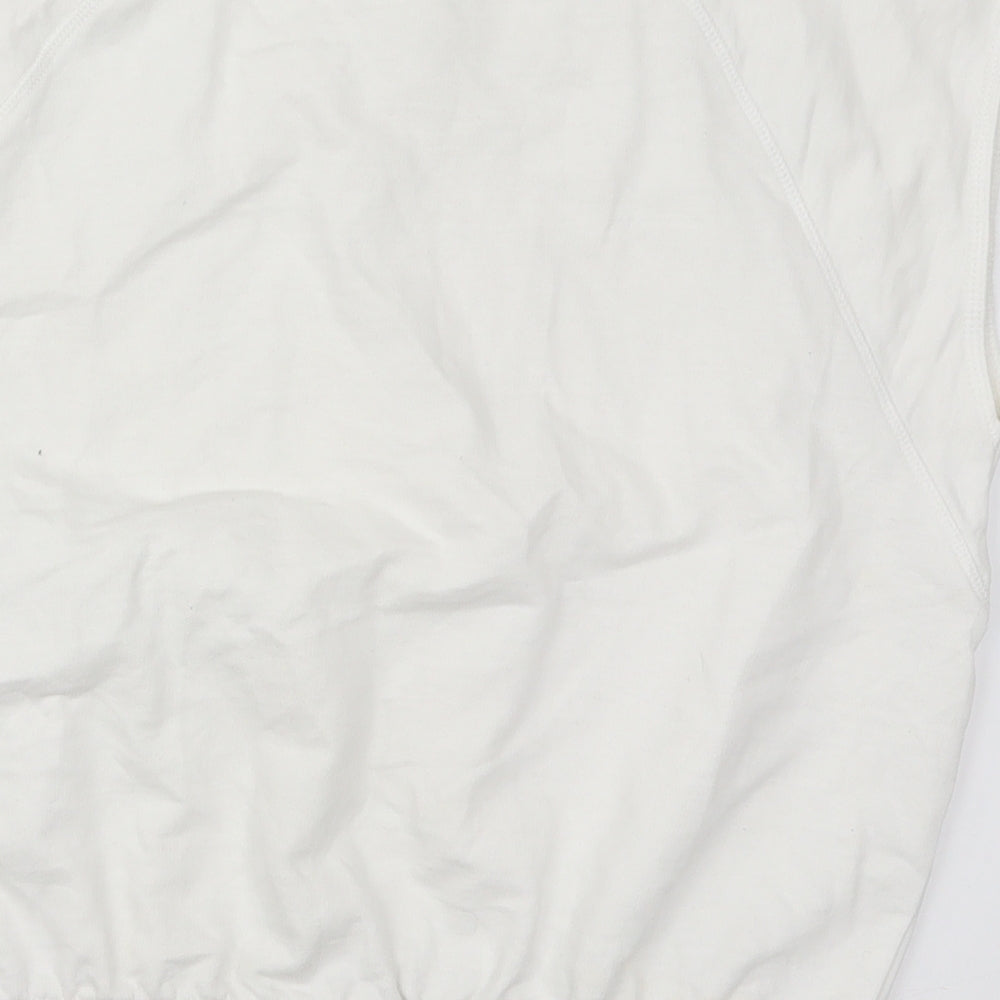 Primark Womens White Cotton Pullover Sweatshirt Size 12 Pullover
