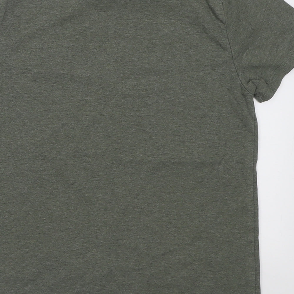 Primark Girls Green Polyester Basic T-Shirt Size 7-8 Years Crew Neck Pullover - smiley world