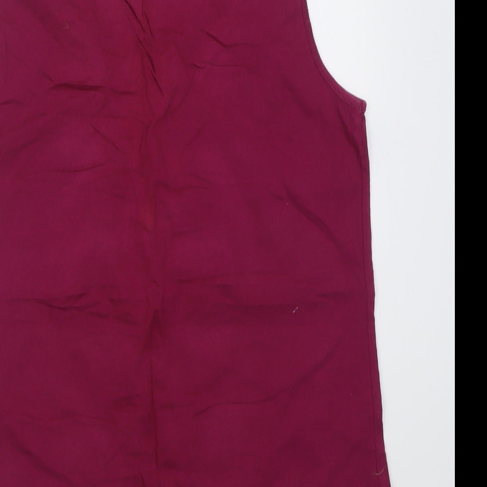 Savoir Womens Purple Cotton Basic Tank Size 10 Scoop Neck