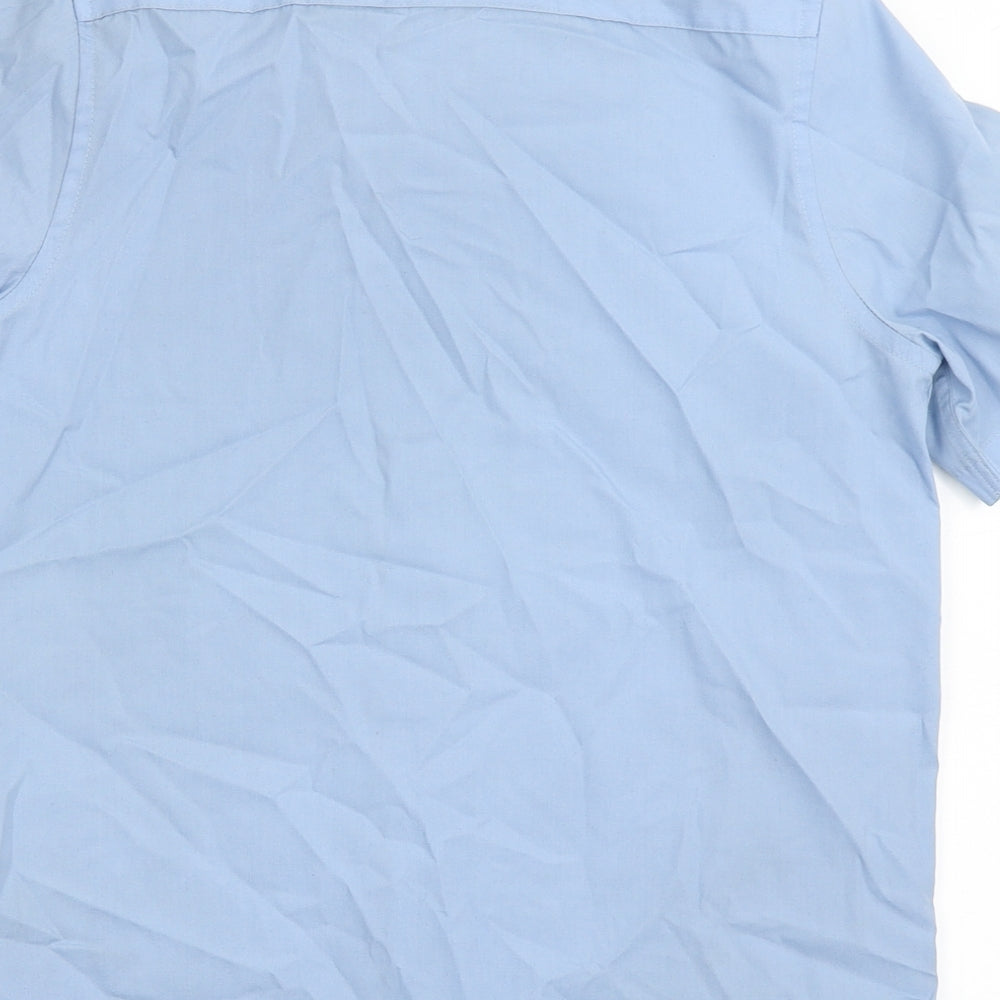 Marks and Spencer Boys Blue Polyester Basic Button-Up Size 10-11 Years Collared Button - School Wear