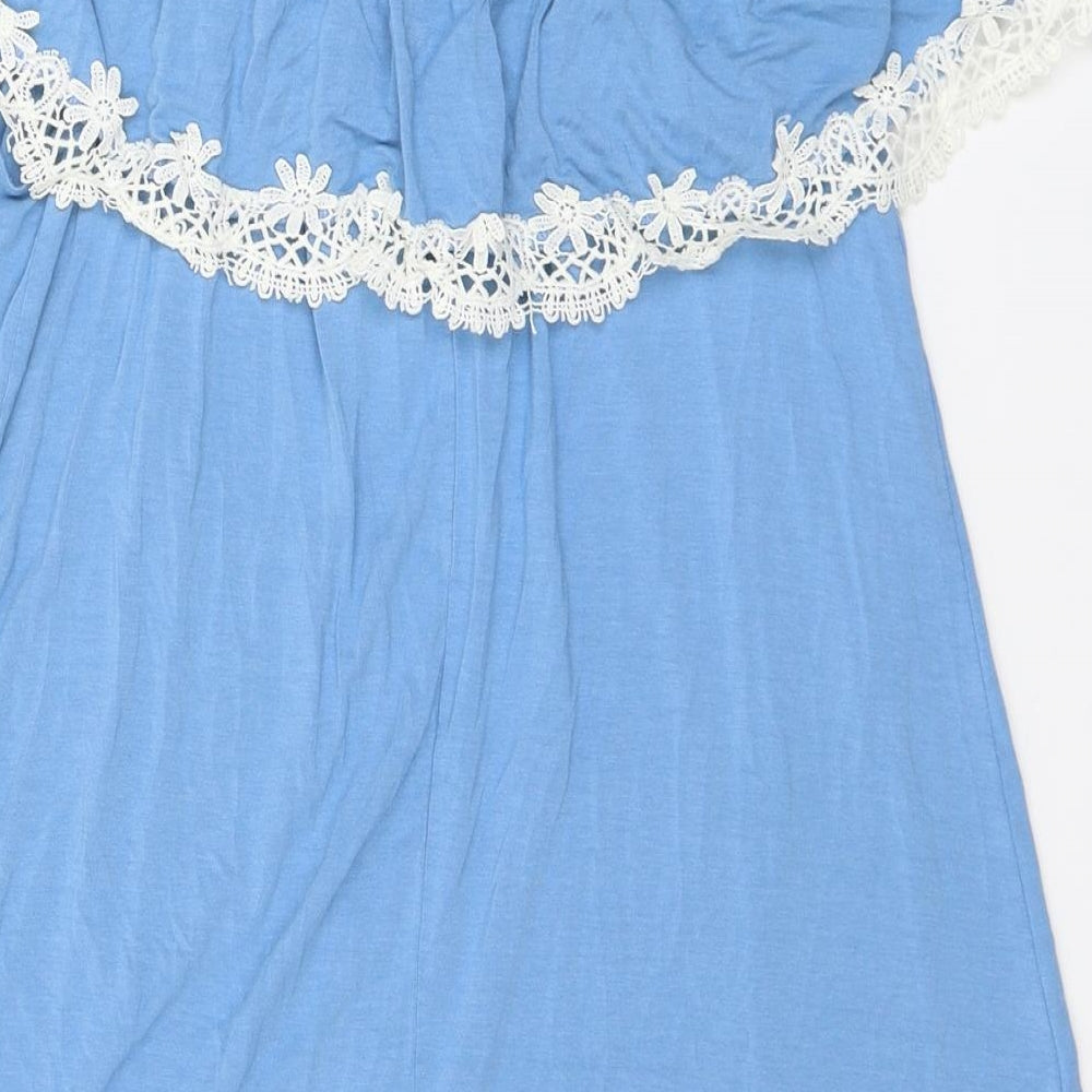 New Look Womens Blue Acrylic Trapeze & Swing Size 12 Off the Shoulder