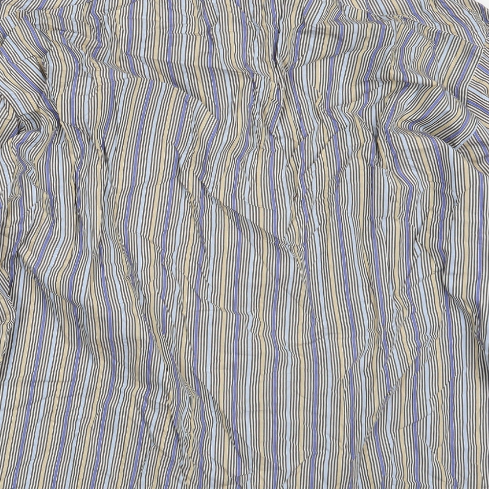 REMUS UOMO Mens Multicoloured Striped Cotton Button-Up Size 2XL Collared Button