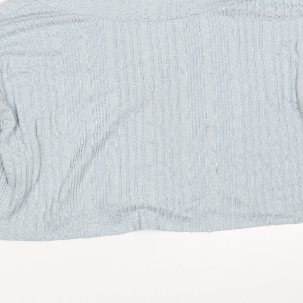 Gilly Hicks Womens Blue Polyester Pullover Sweatshirt Size XS - Cropped