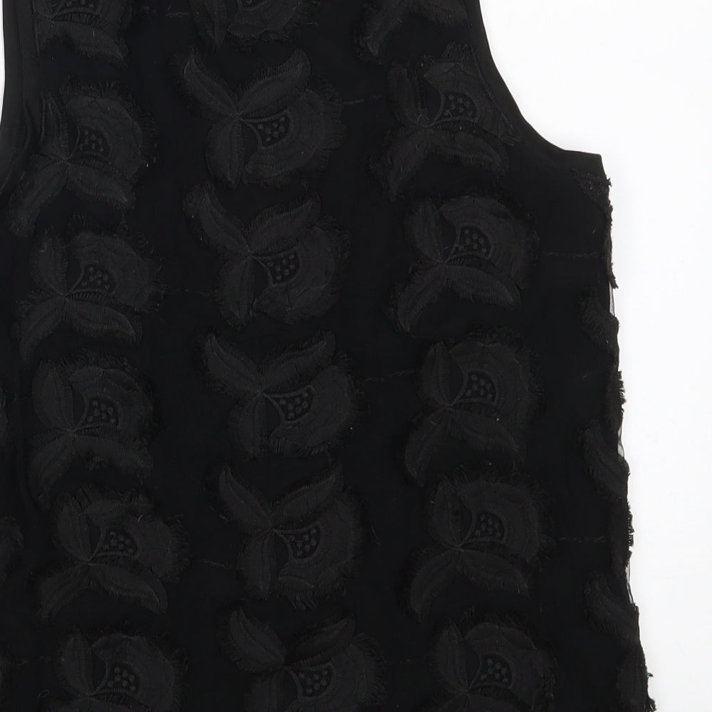 H&M Womens Black Polyester Basic Tank Size XS Boat Neck