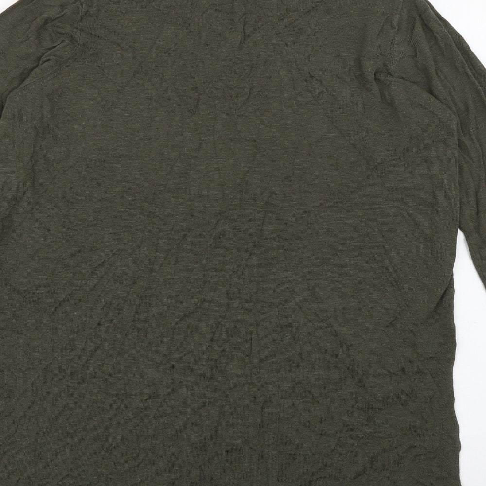 Capsule Womens Green V-Neck Viscose Pullover Jumper Size 12