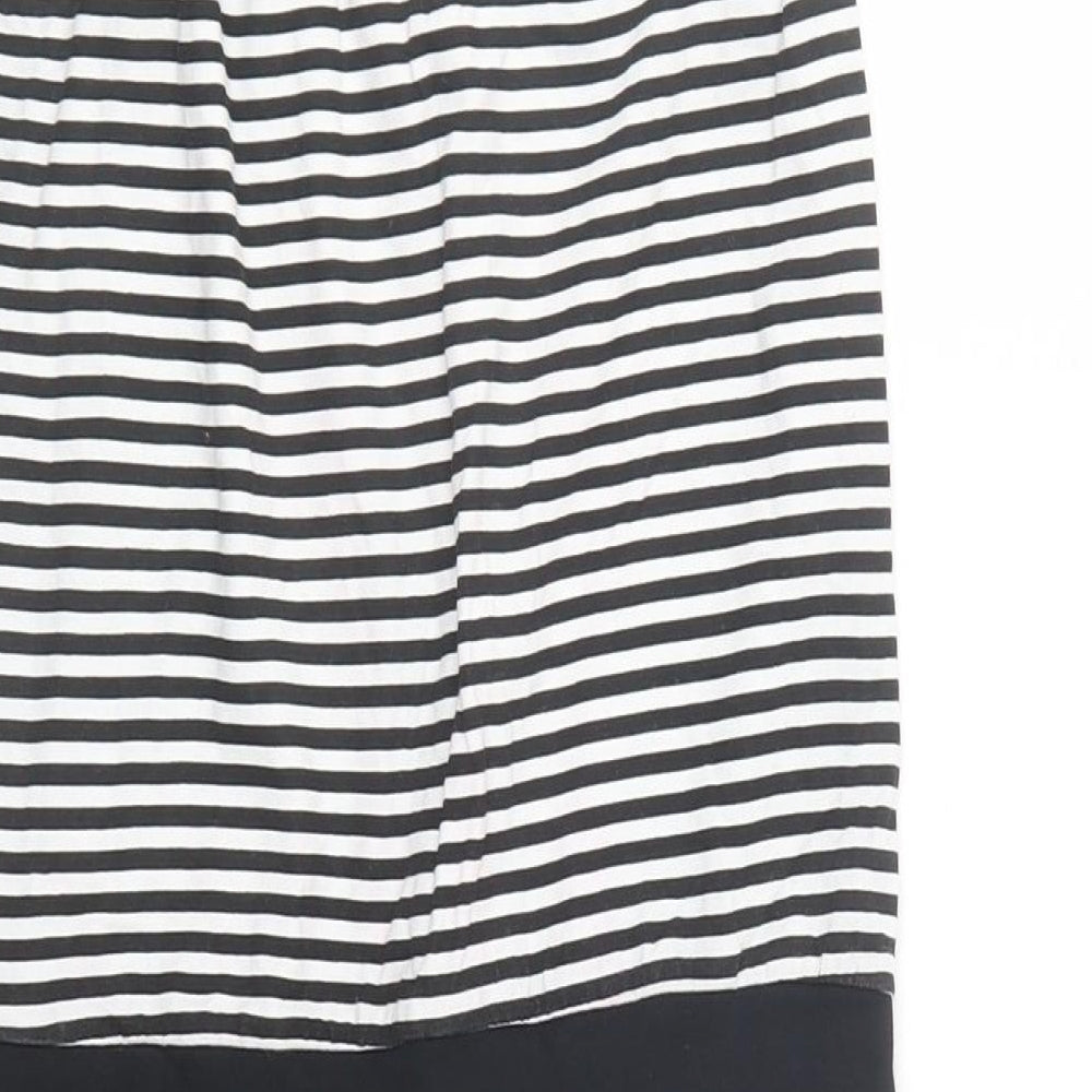 name it Girls Black Striped Cotton Playsuit One-Piece Size 10-11 Years Drawstring