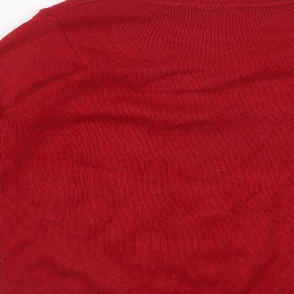 Isle Womens Red Mock Neck Acrylic Pullover Jumper Size S