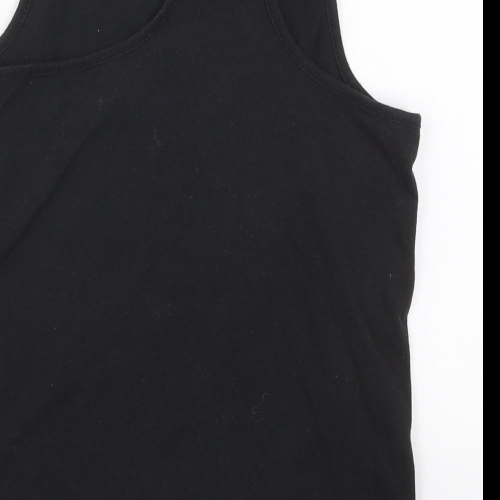 Young Dimension Girls Black Cotton Basic Tank Size 10-11 Years Round Neck Pullover - Believe in Yourself
