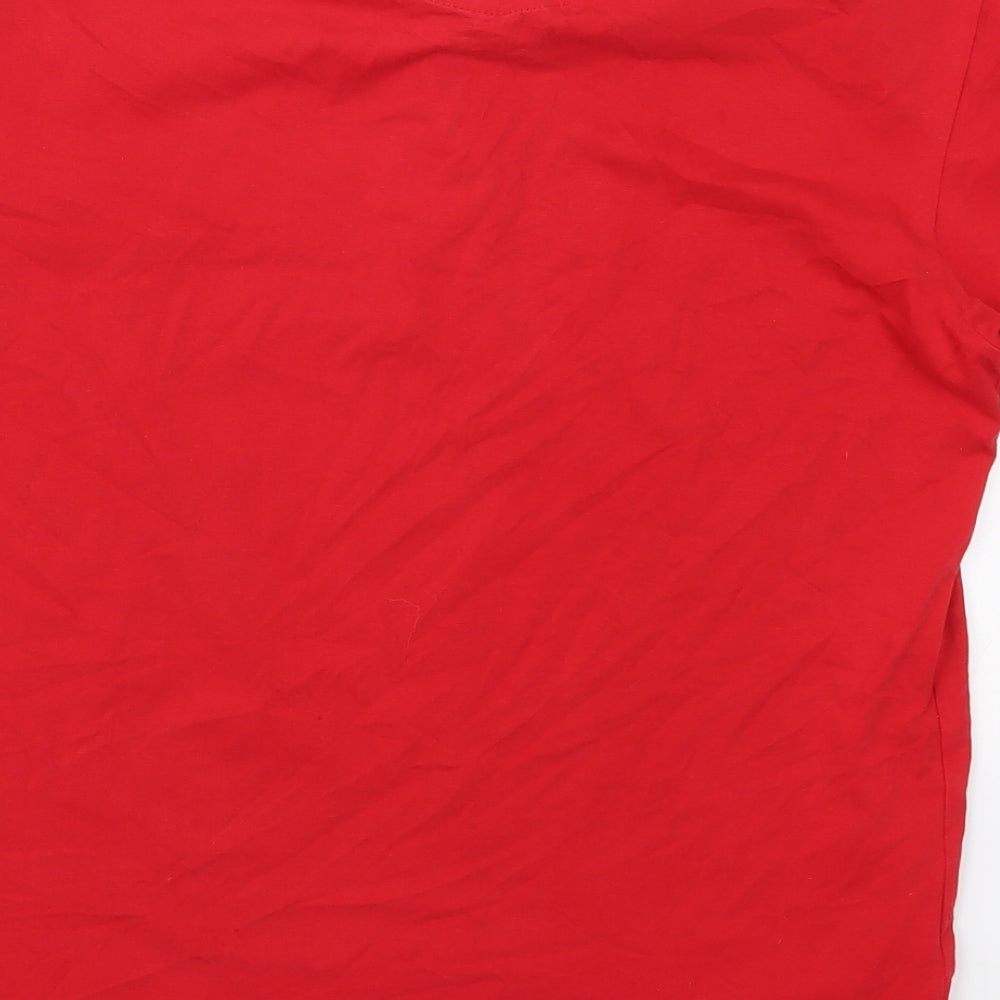 Ottomoda Mens Red Cotton Polo Size L Collared Pullover