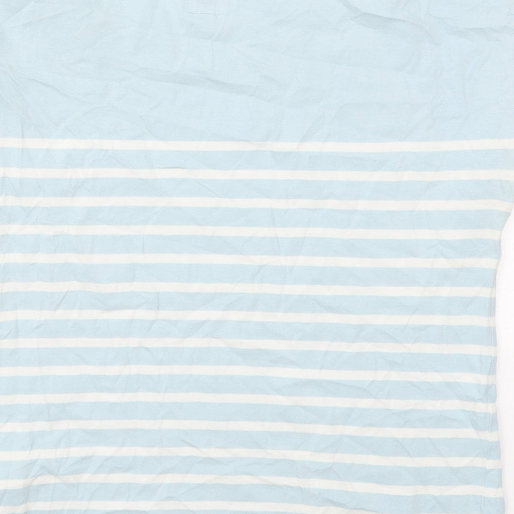 Jack Wills Womens Blue Striped Cotton Basic T-Shirt Size 6 Crew Neck