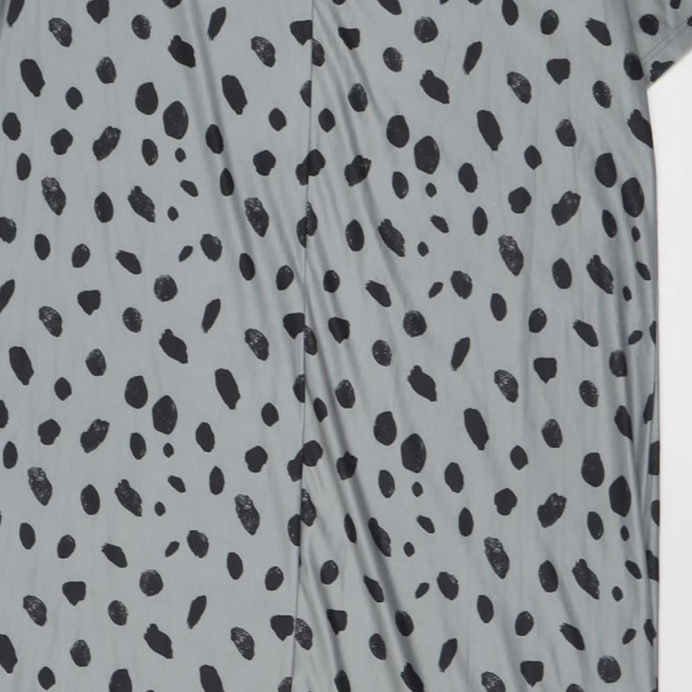 Urban Threads Womens Grey Animal Print Polyester A-Line Size 10 Crew Neck Pullover
