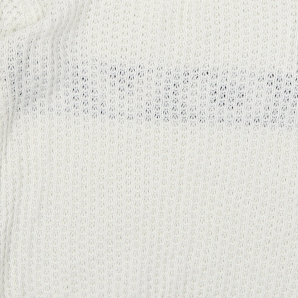 Preworn Womens White Crew Neck Acrylic Pullover Jumper Size S - Love