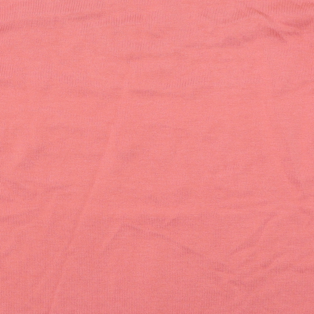 Bonmarché Womens Pink Crew Neck Acrylic Pullover Jumper Size M