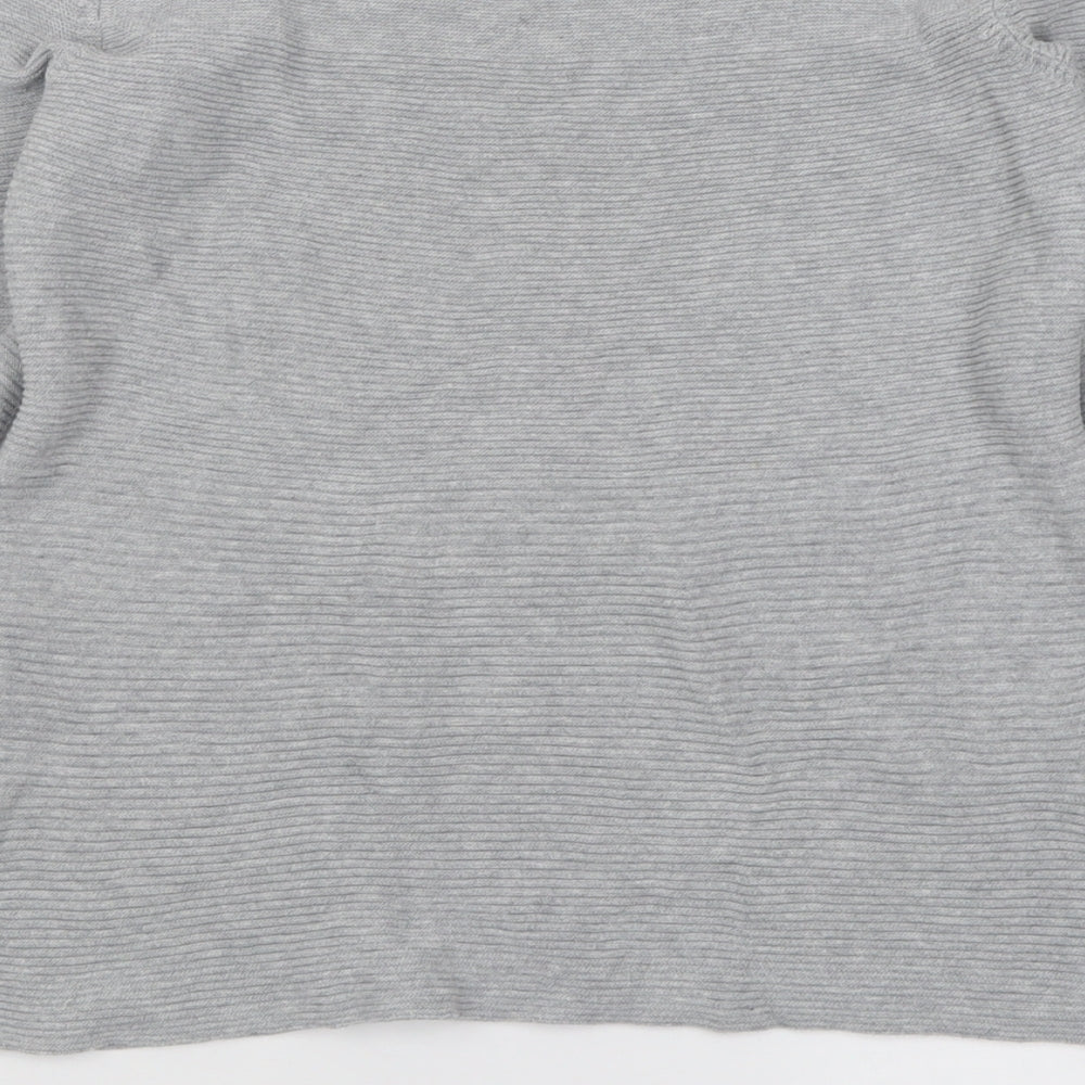 Preworn Womens Grey Crew Neck Cotton Pullover Jumper Size M