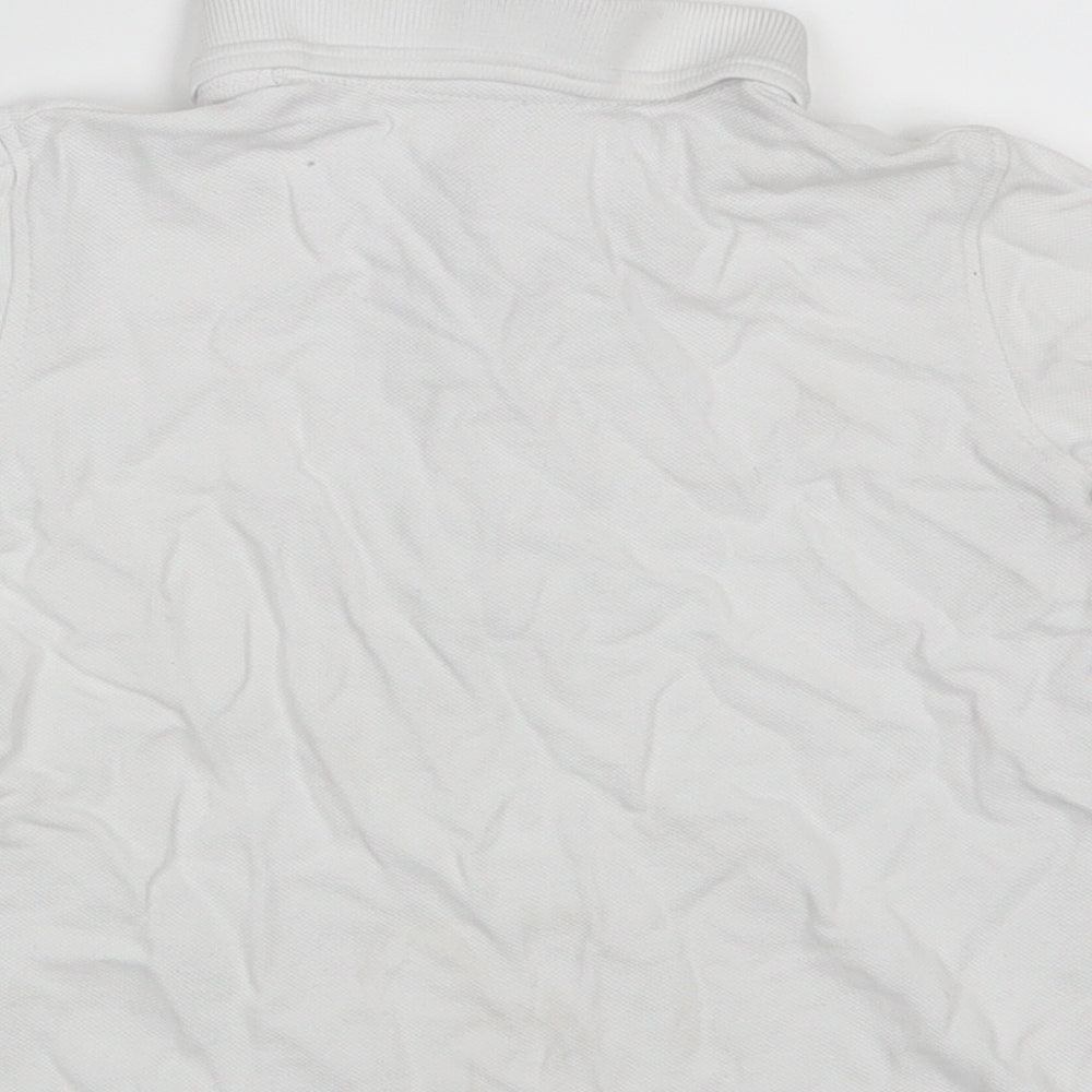Dunnes Stores Boys White 100% Cotton Pullover Polo Size 3-4 Years Collared Button