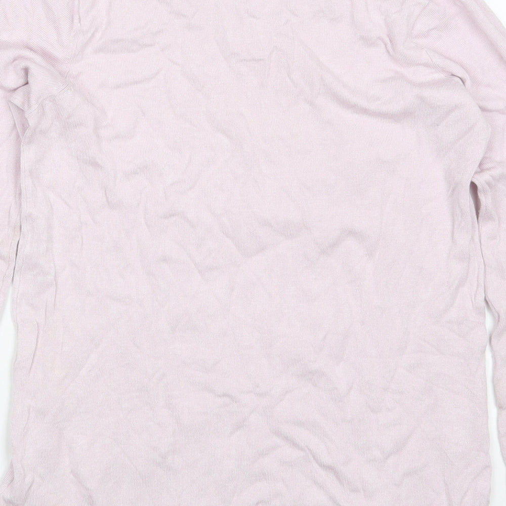 Peacocks Womens Pink Round Neck Viscose Pullover Jumper Size 8
