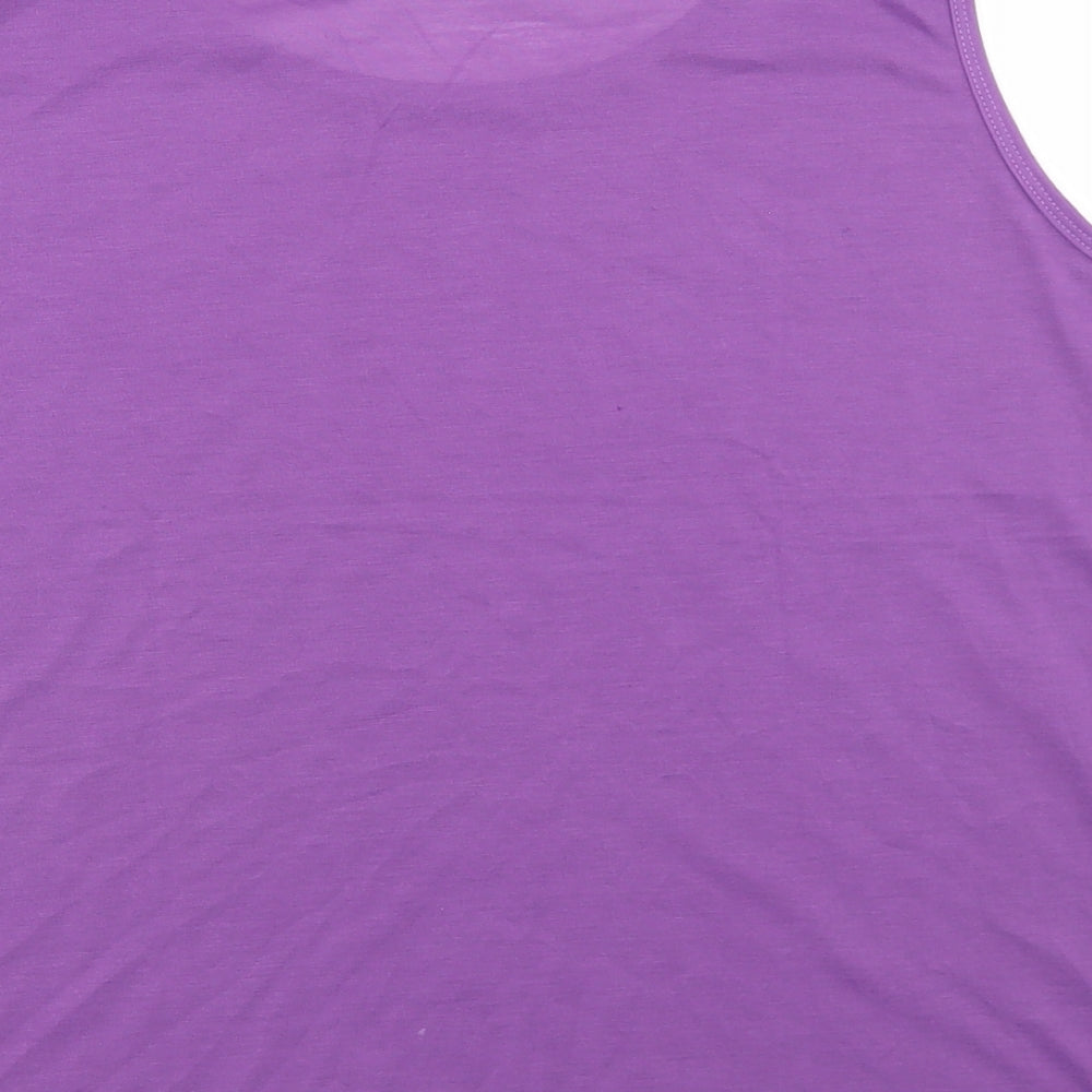 Gabriella Vicenza Womens Purple Polyester Basic Tank Size 20 Round Neck