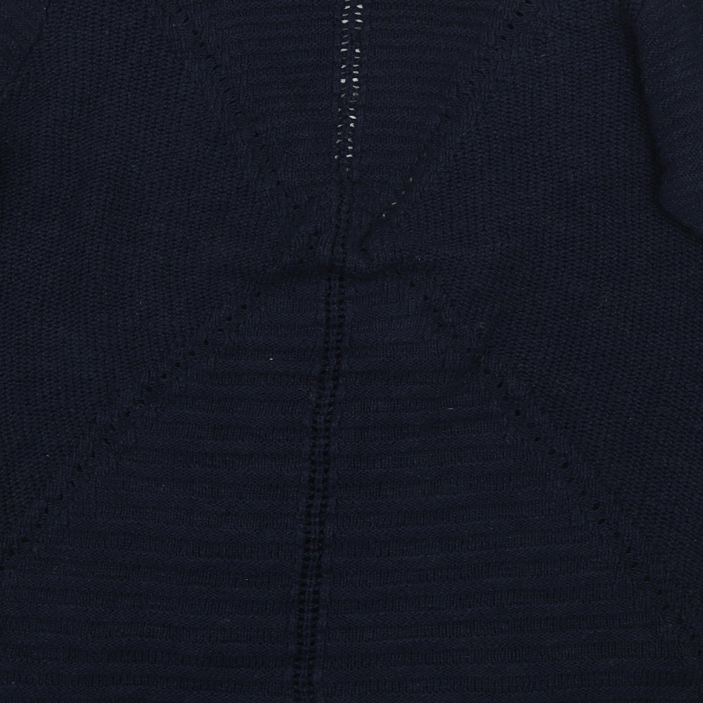 Marks & Spencer Womens Blue V-Neck Cotton Cardigan Jumper Size 14
