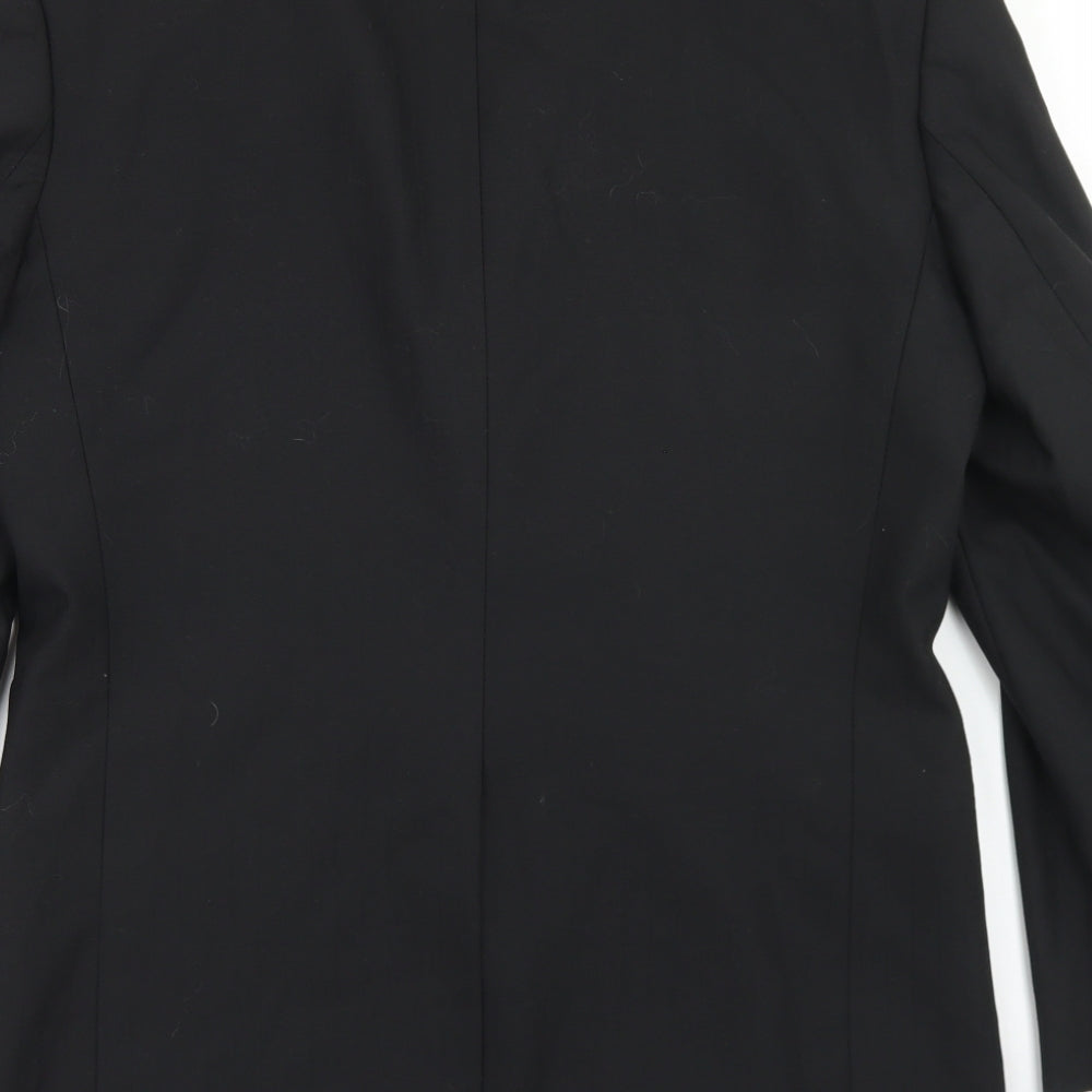 NEXT Mens Black Striped Polyester Jacket Blazer Size 38