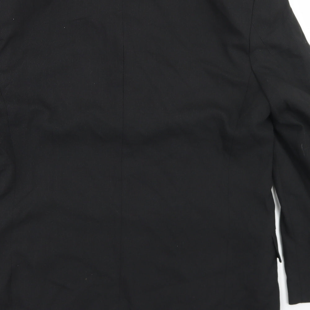 Willson Mens Black Striped Polyester Jacket Blazer Size 38
