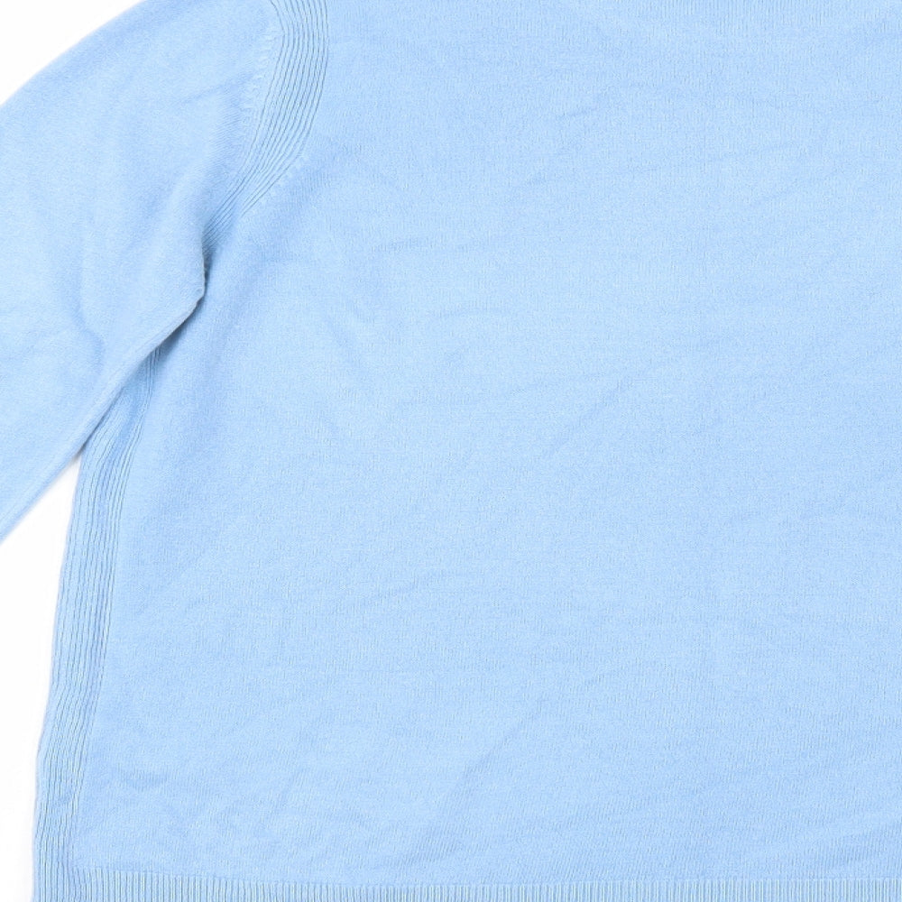 Marks & Spencer Womens Blue Crew Neck Acrylic Pullover Jumper Size 14