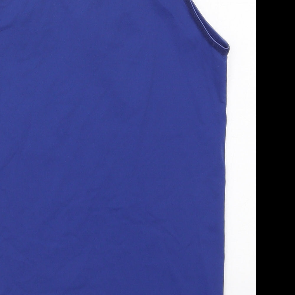 Atmosphere Womens Blue Nylon Basic Tank Size 10 V-Neck