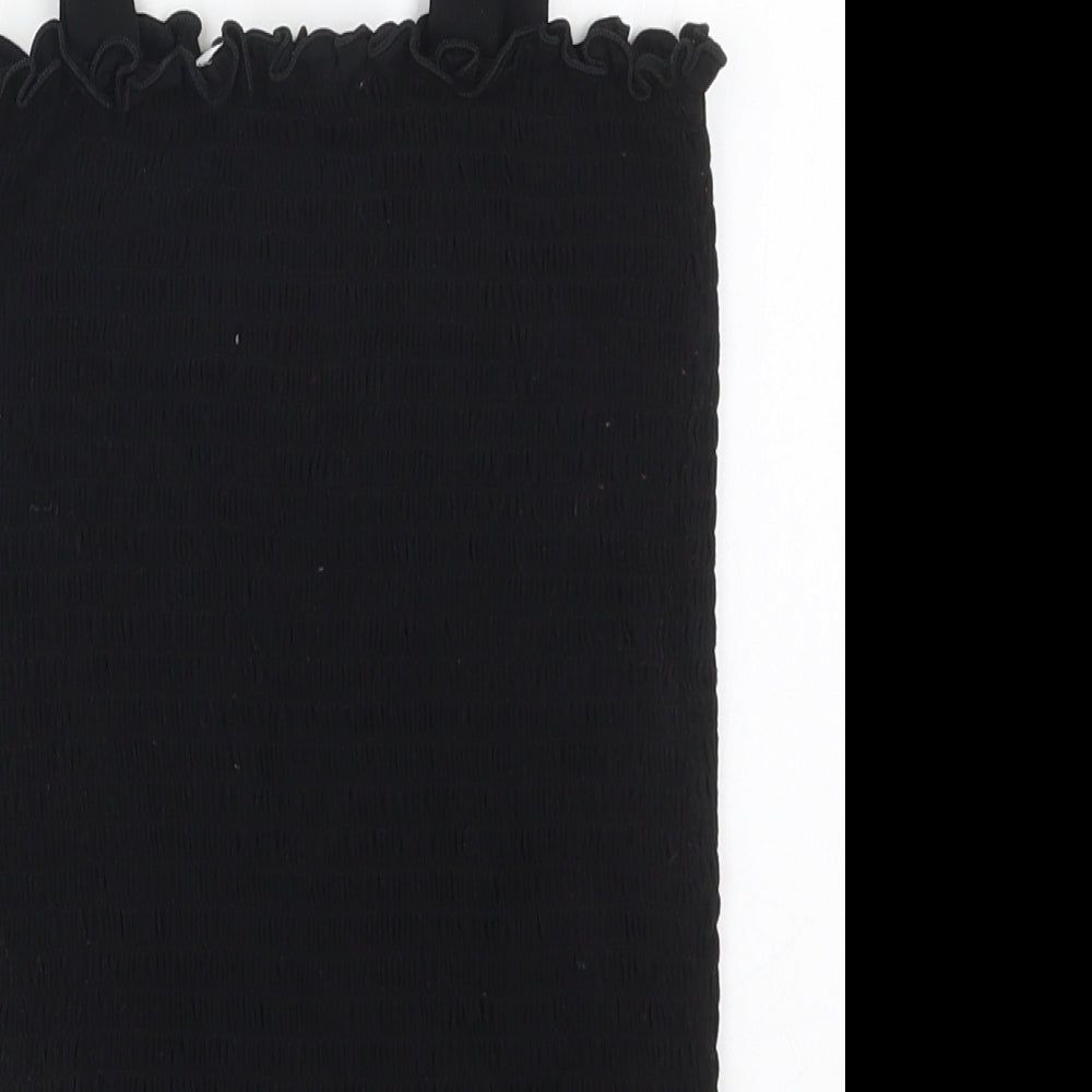 Michelle Keegan Womens Black Viscose Basic Tank Size 10 Square Neck