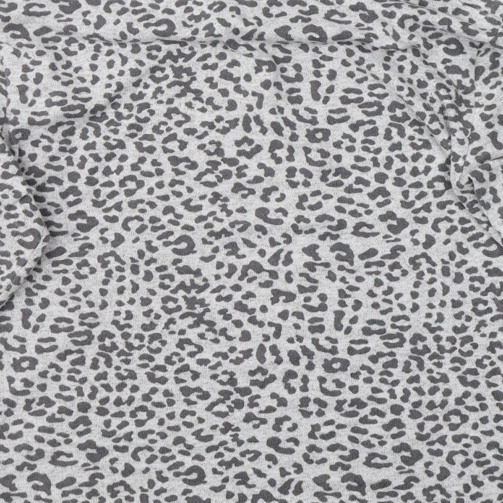 F&F Womens Grey Animal Print Polyester Pullover Sweatshirt Size 8 Pullover
