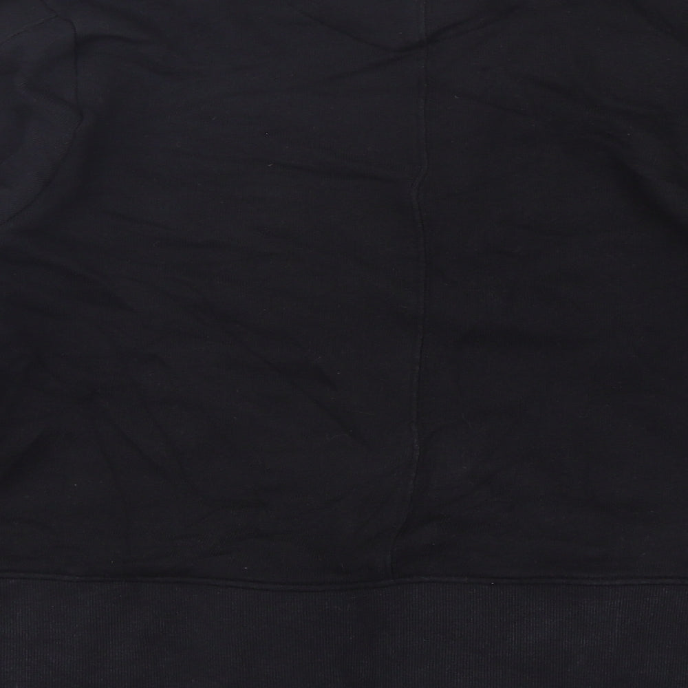 Nexr Womens Black Cotton Pullover Sweatshirt Size M Pullover