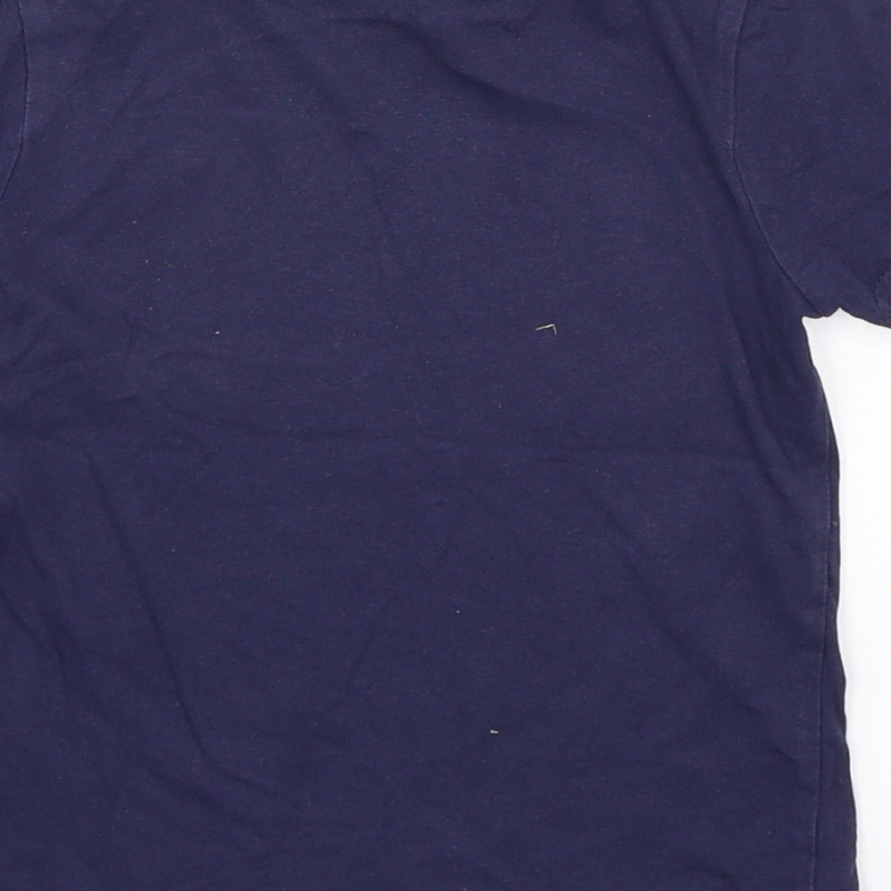 George Boys Blue Cotton Basic T-Shirt Size 2-3 Years Round Neck Pullover
