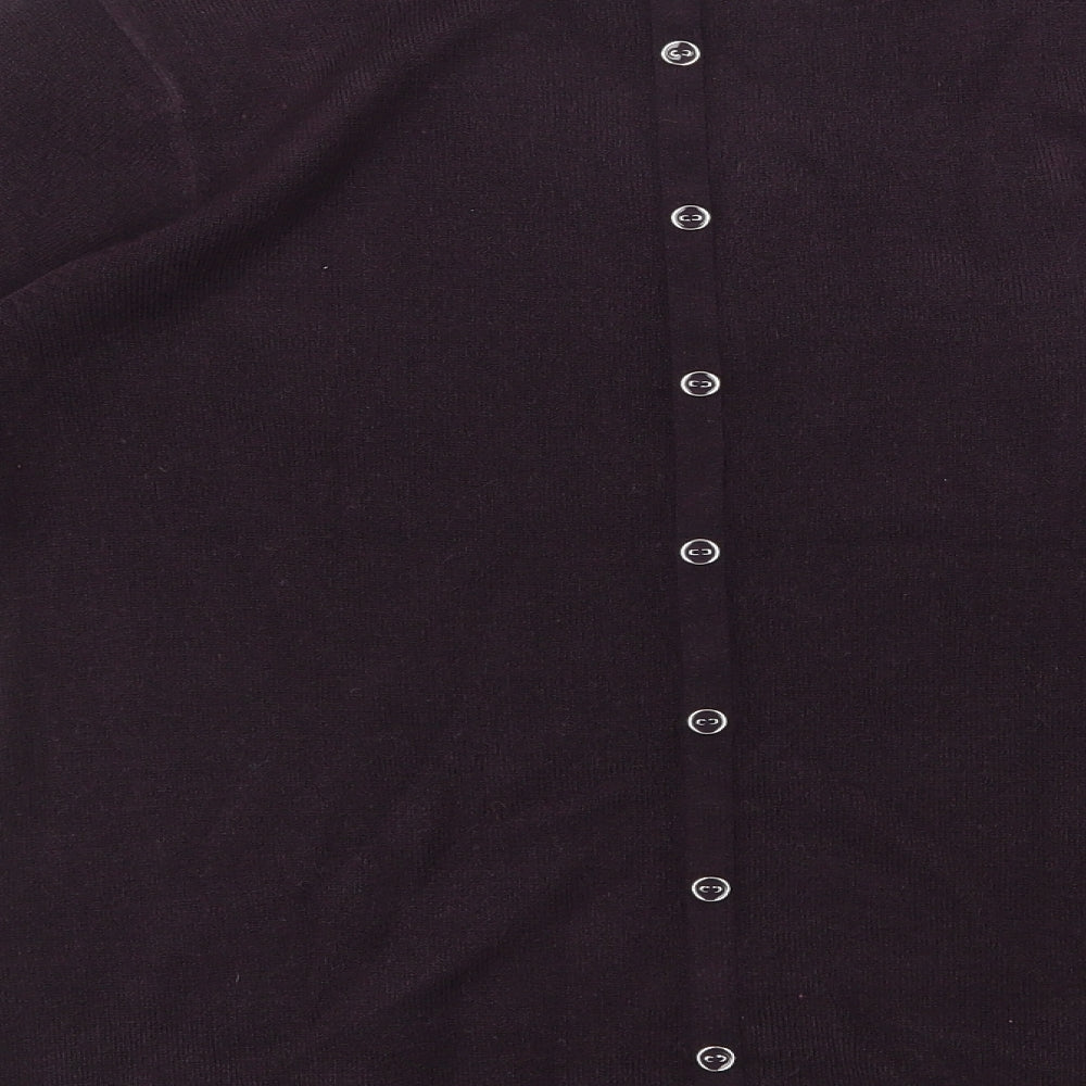 M&Co Womens Purple Round Neck Acrylic Pullover Jumper Size 14