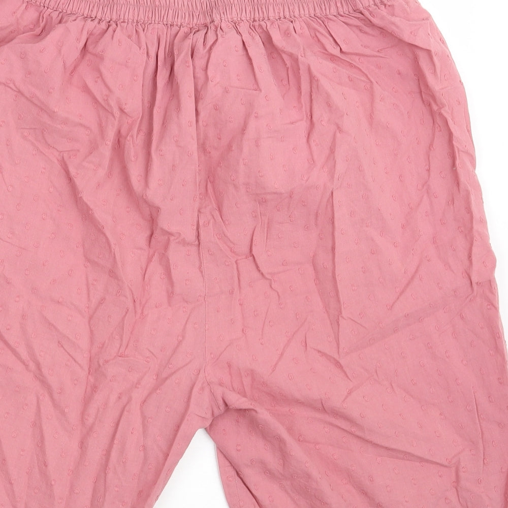 NEXT Womens Pink Polka Dot 100% Cotton Sweat Shorts Size 8 L8 in Regular - Loungewear