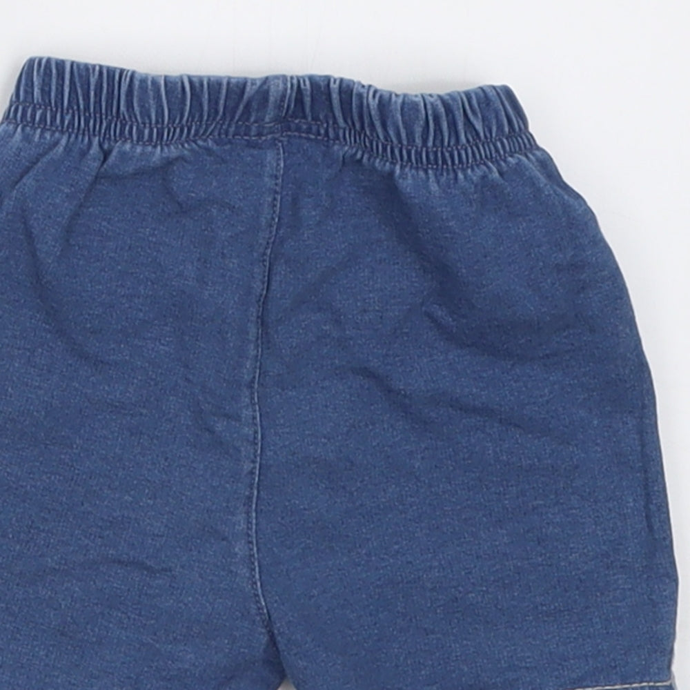 Preworn Baby Blue Cotton Cropped Trousers Size 12 Months Pullover