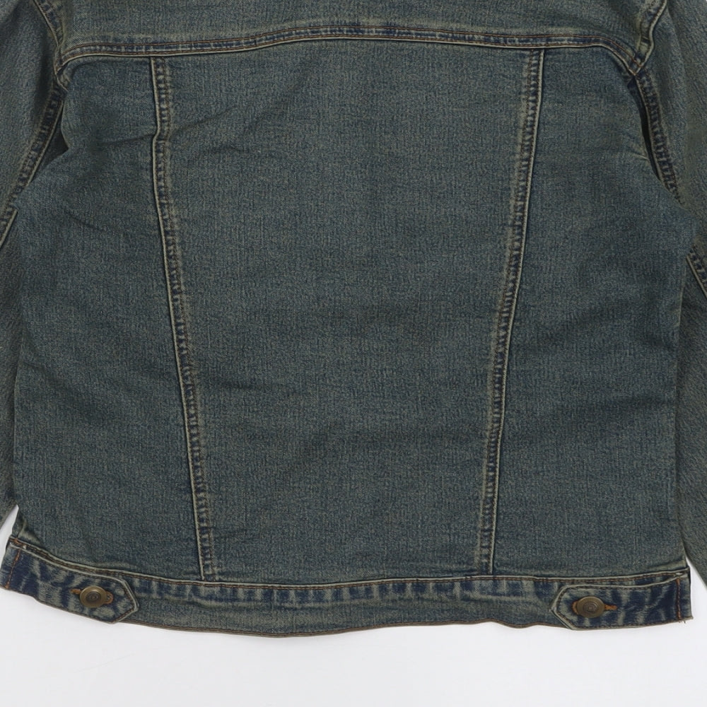 Preworn Womens Blue Jacket Size 8 Button